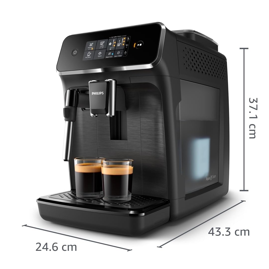 Philips 2200 Series Fully Automatic Espresso Machine - 2 Coffees, Touch Display, Classic Milk Frother