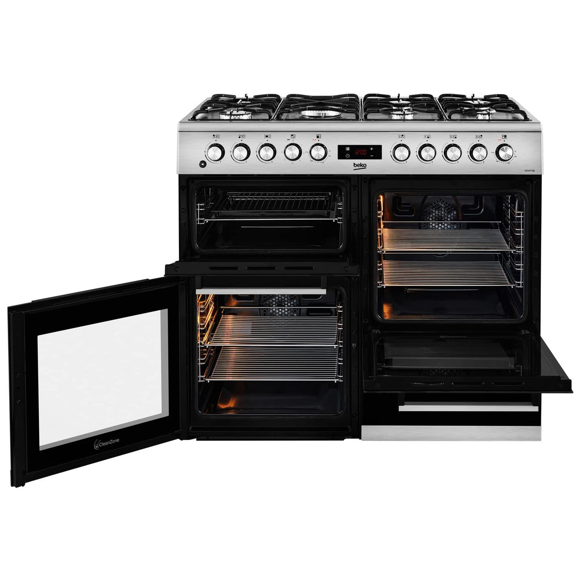 Freestanding Dual Fuel Range Cooker 156L 100cm Stainless Steel