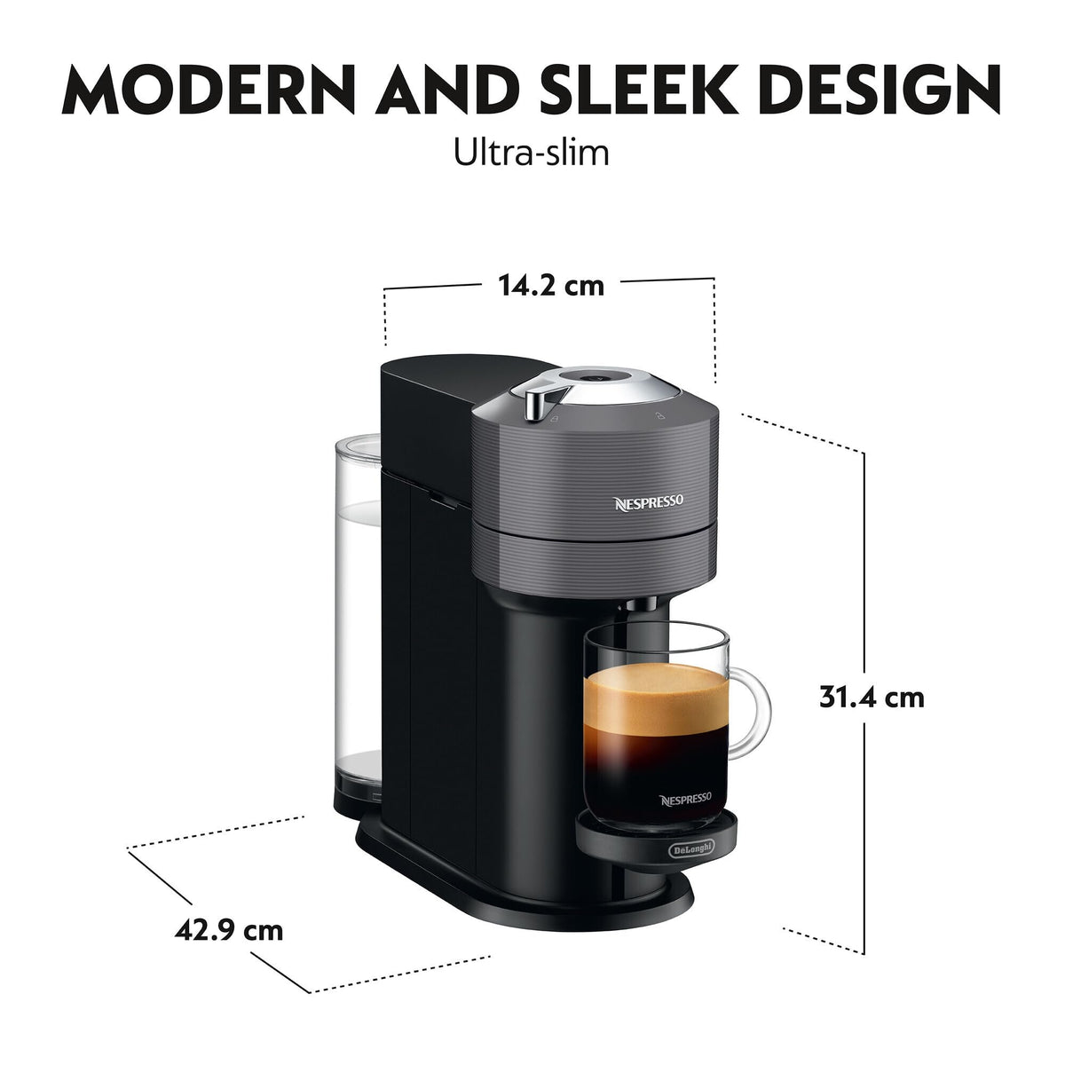 Nespresso ENV120.GY Vertuo Next Coffee Machine by Magimix, Dark Grey
