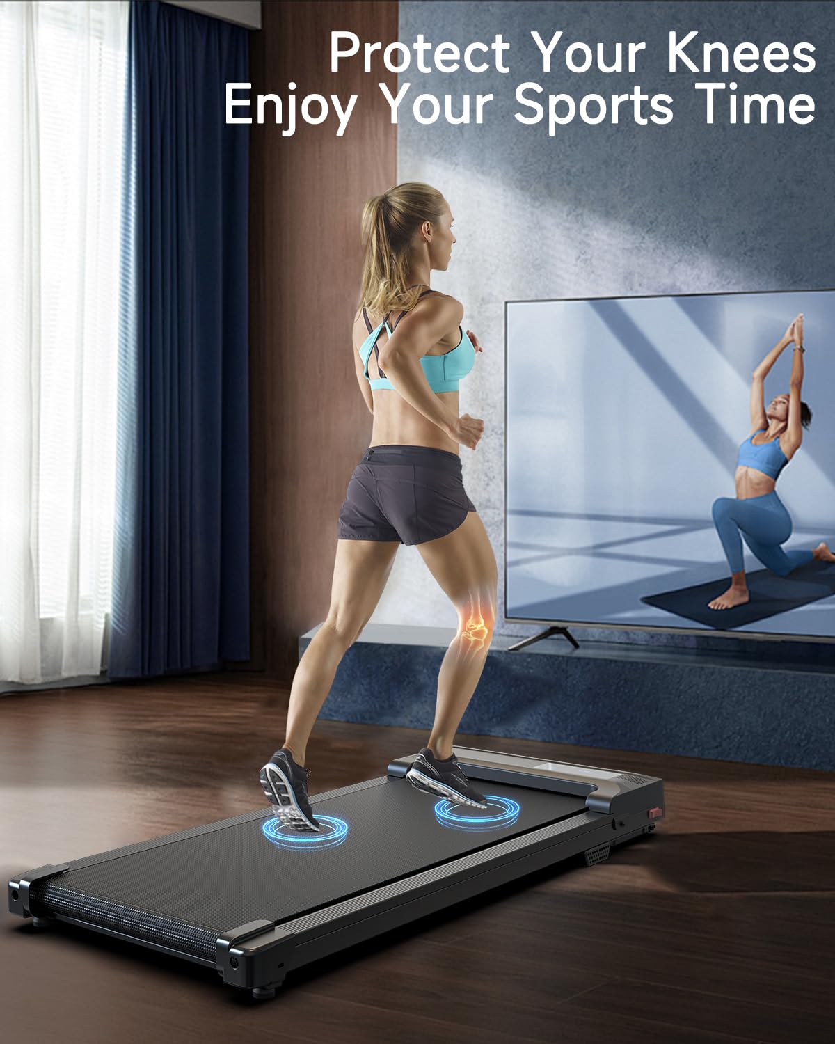 Kerolina Walking Pad Treadmill for Home - Under Desk Treadmills Mini Portable Walking Running Machine
