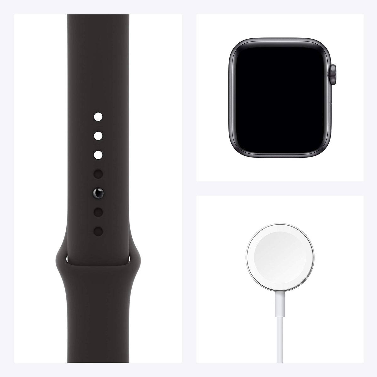 Apple Watch SE 2020 (GPS, 44MM) Space Grey Aluminium Case with Black Sport Band