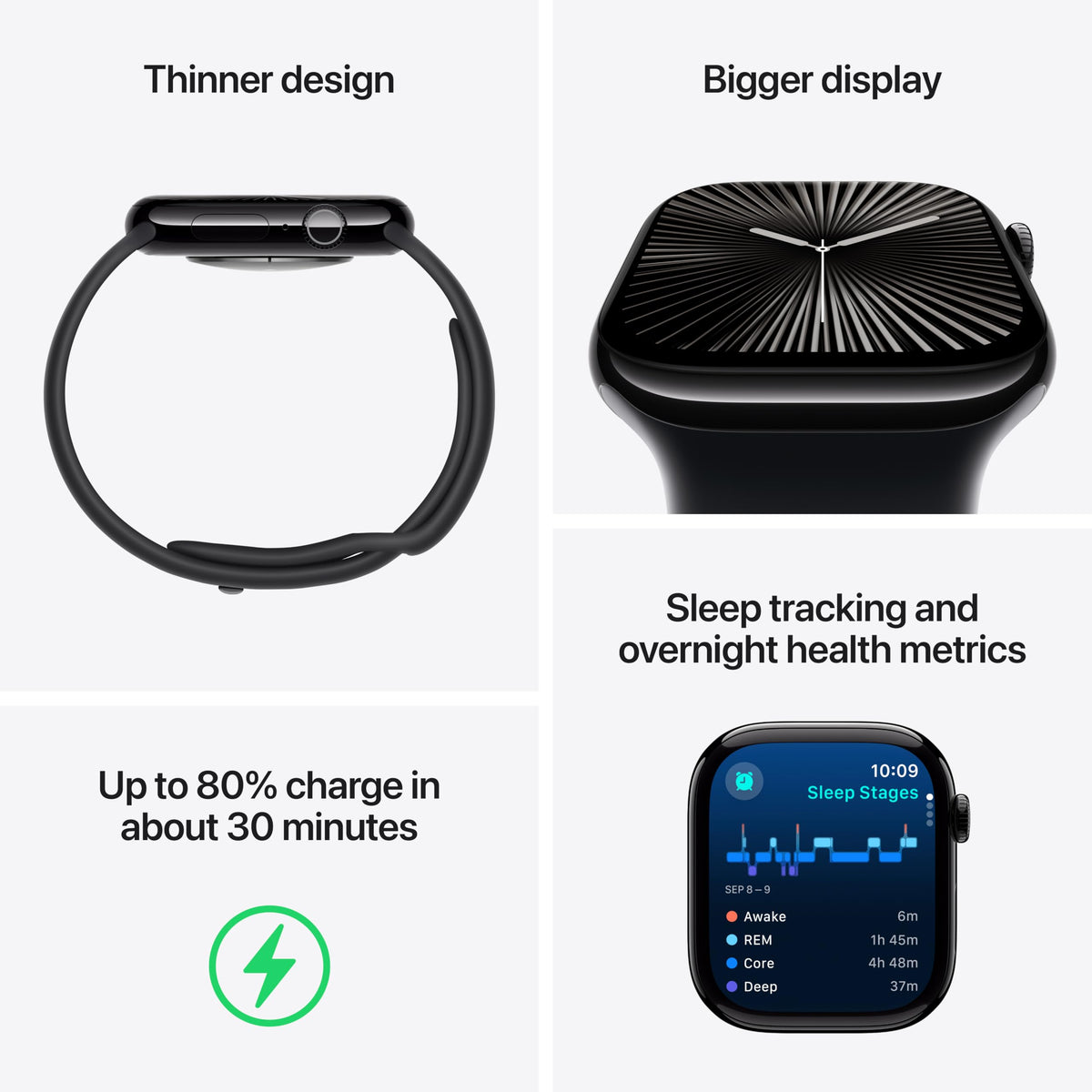 Apple Watch Series 10 GPS + Cellular 46 mm Smartwatch with Slate Titanium Case