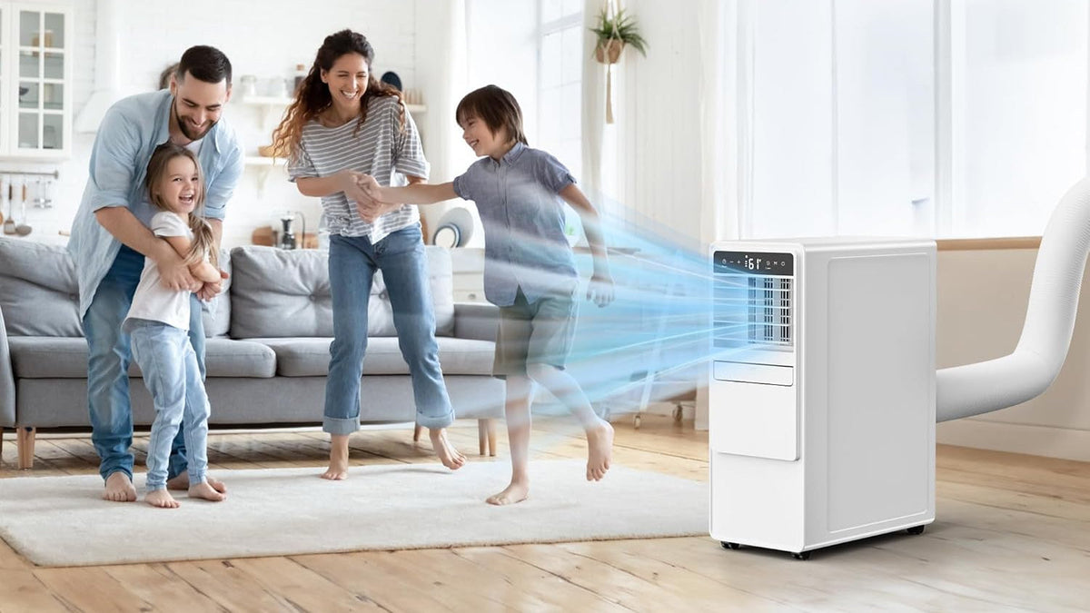 12000 BTU Portable Air Conditioner with Cooling, Fan, Dehumidifier, Sleep Mode & Remote Control