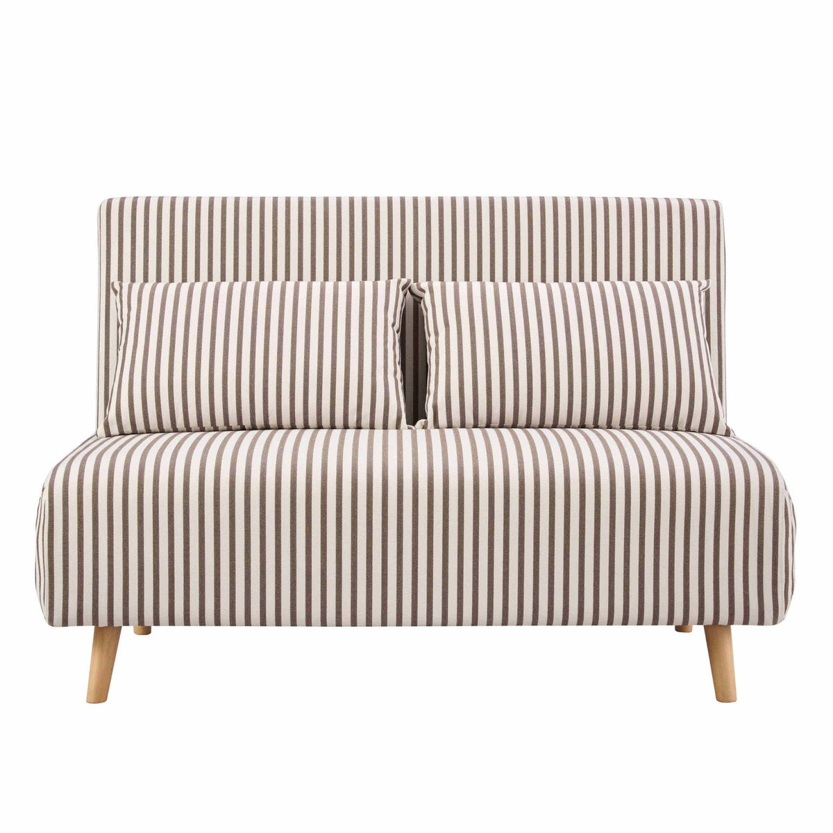 Seattle Double Click-Clack Sofa Bed in Woven Chocolate Stripe with Removable Back Cushions