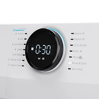 Midea MF200W70B/E Freestanding Washing Machine, BLDC Motor, Bright LED Display, Health Guard, Steam