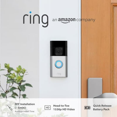 Ring Battery Video Doorbell Plus (Newest gen) | DIY Wireless Video Doorbell Camera