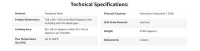 CosmoGrill Hybrid 4 Burner Barbecue with Waterproof Cover