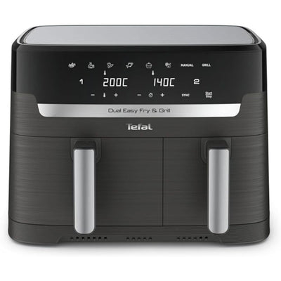 Tefal Easy Fry Dual Zone Digital air fryer, 2 Drawers, 8.3L, 8in1, Uses No Oil, Air Fry, Extra Crisp