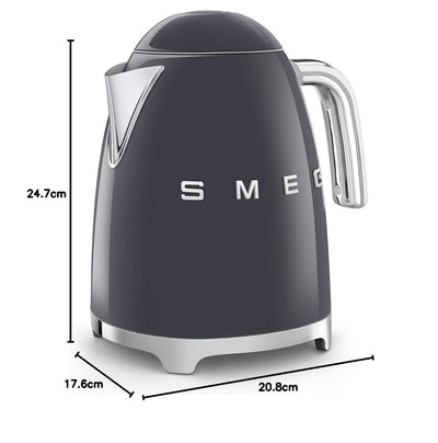 50's Style Jug Kettle 1.7L 3000W Soft Opening 360 Swivel Base Slate Grey