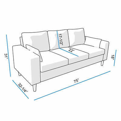 Grey Linen 3-Seater and 2-Seater Fabric Sofa Set with Pocket Spring Cushions and Solid Wood Legs