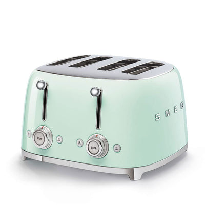 Kettle 1.7L 3kW Acoustic Alarm Pastel Green & Toaster 4 Slice 2kW Pastel Green