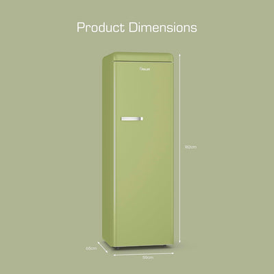 Tall Larder Fridge 337L 5 Shelves Frost Free Green
