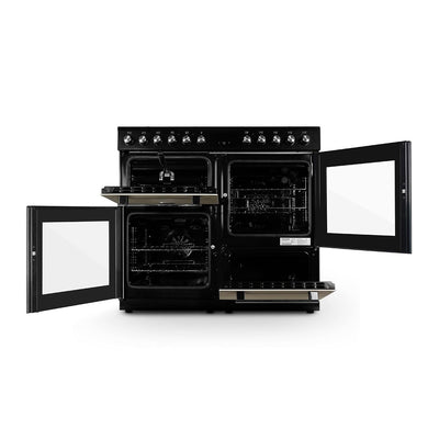 Dual Fuel Range Cooker 100cm Freestanding 7 Burners 2 Ovens Cream