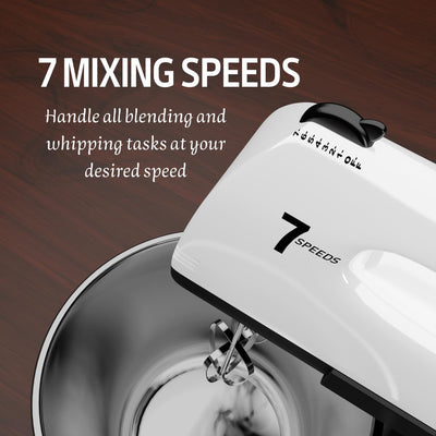 Stand And Hand Mixer 7 Speeds 3QT Stainless Steel Bowl HP2