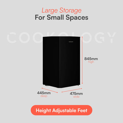 Cookology UCFZ60 Freestanding Under Counter Freezer in Black - 60 Litre Capacity
