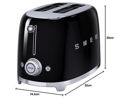2 Slice Toaster 6 Browning Levels Extra-Wide Slots Black