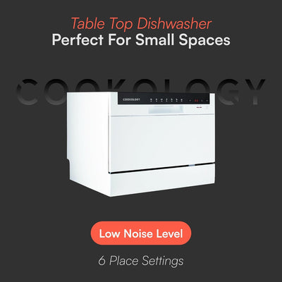 Mini Counter Top Dishwasher 6 Place Settings 7 Cycles White
