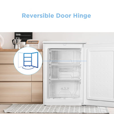 COMFEE' RCU83WH2(E) 88L Freestanding Under Counter Freezer, 55cm Wide, Reversible Door