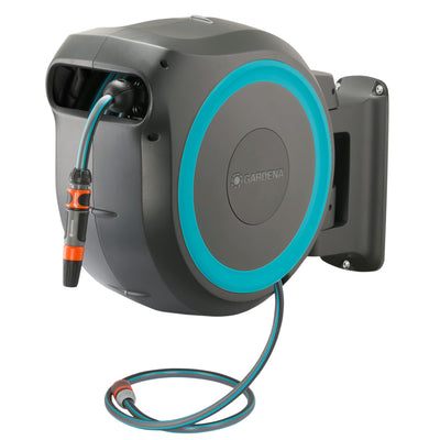 GARDENA (18630) Retractable Garden Hose Reel 115' ft, Wall Mounted