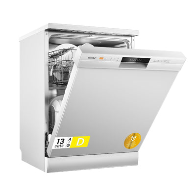 Freestanding Dishwasher 13 Place Settings 6 Programmes White Auto Door Open