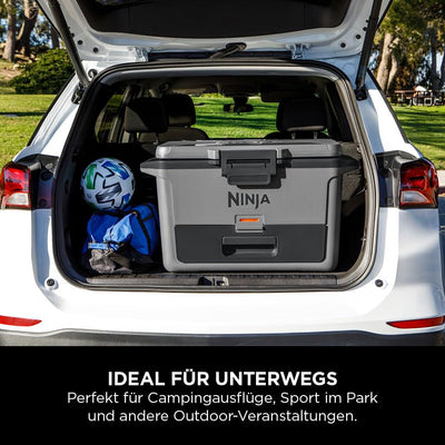 Ninja FrostVault Hard Cooler 47L, Premium Insulated Cool Box, Holds Ice Up to 6 Days, Built-in Dry Storage Drawer