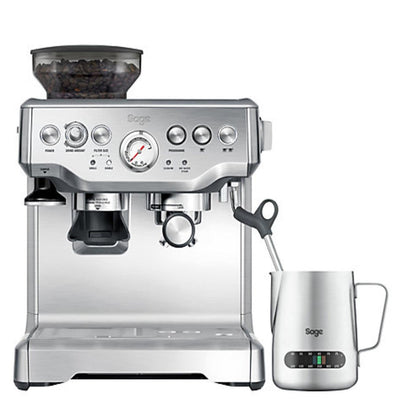 Bean To Cup Coffee Machine 16 Grind Settings 15 Bar Pump PID Temp Control Brushed Stainless Steel