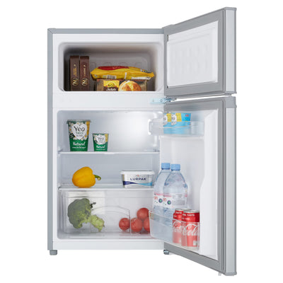 Cookology UCFF87SL 47cm Freestanding under counter Small Fridge Freezer in Silver