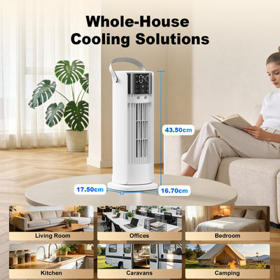 Portable Evaporative Air Cooler with Large Water Tank, Dual Mist, 4 Speeds & 90° Oscillation