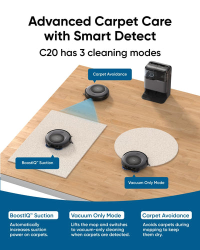 eufy Omni C20, Robot Vacuum Cleaner with Mop, All-in-One Station,7,000 Pa Powerful Suction, Ultra-Slim