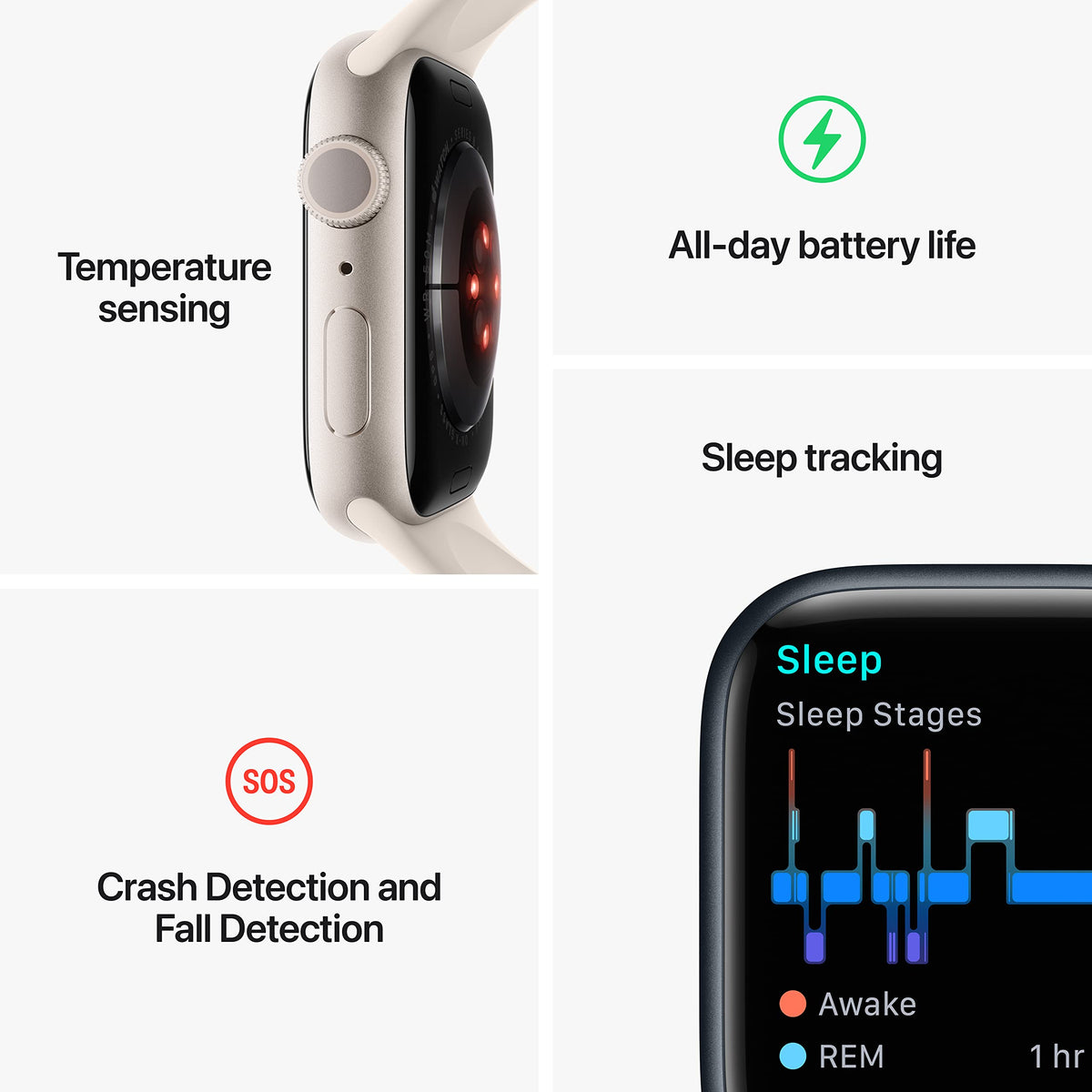 Apple Watch Series 8 (GPS, 41MM) - Silver Aluminum Case