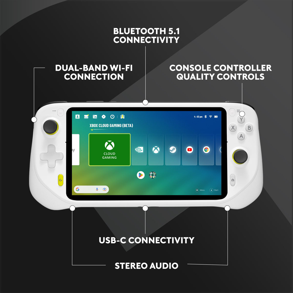 Logitech G Cloud Gaming Handheld, Portable Gaming Console with Long Battery Life