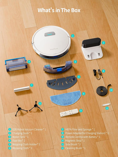 Robot Vacuum Cleaner 7000Pa LiDAR Navigation Auto-Empty White