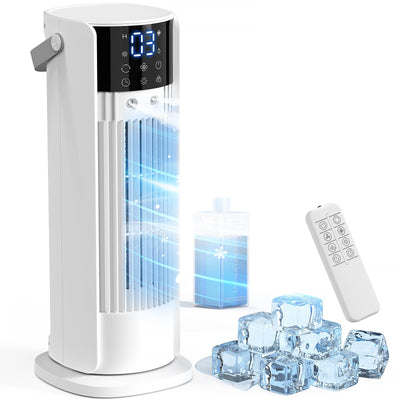 Portable Evaporative Air Cooler with Large Water Tank, Dual Mist, 4 Speeds & 90° Oscillation