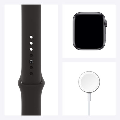 Apple Watch SE 2020 (GPS, 44MM) Space Grey Aluminium Case with Black Sport Band