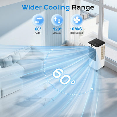 60W Evaporative Air Cooler with 8L Water Tank, Remote Control, LED Display & 4 Ice Packs