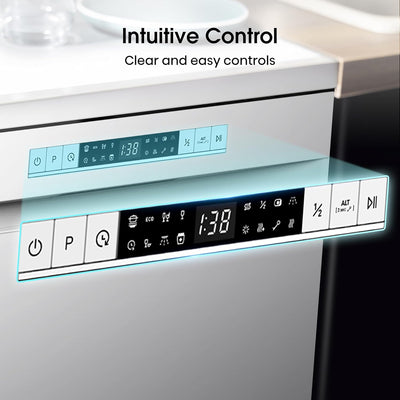 Freestanding Dishwasher 13 Place Settings 47dB 8 Programmes White
