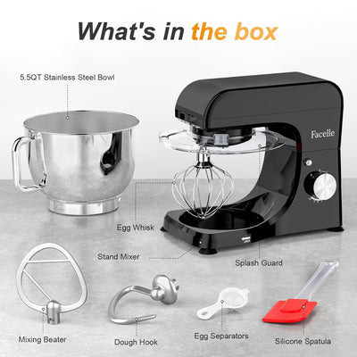 Stand Mixer 5.5L 1500W 10 Speed Pulse Black