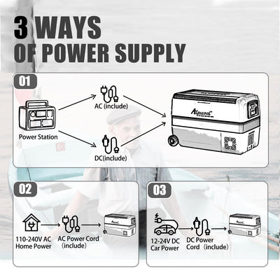 Alpicool T50 50L Compressor Car Refrigerator, Portable Camping Fridge DC 12v Freezer for TruckCampervanRVBoat