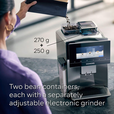 SIEMENS EQ900 Plus Fully Automatic Bean to Cup Coffee Machine, 6.8" Touch Screen Display
