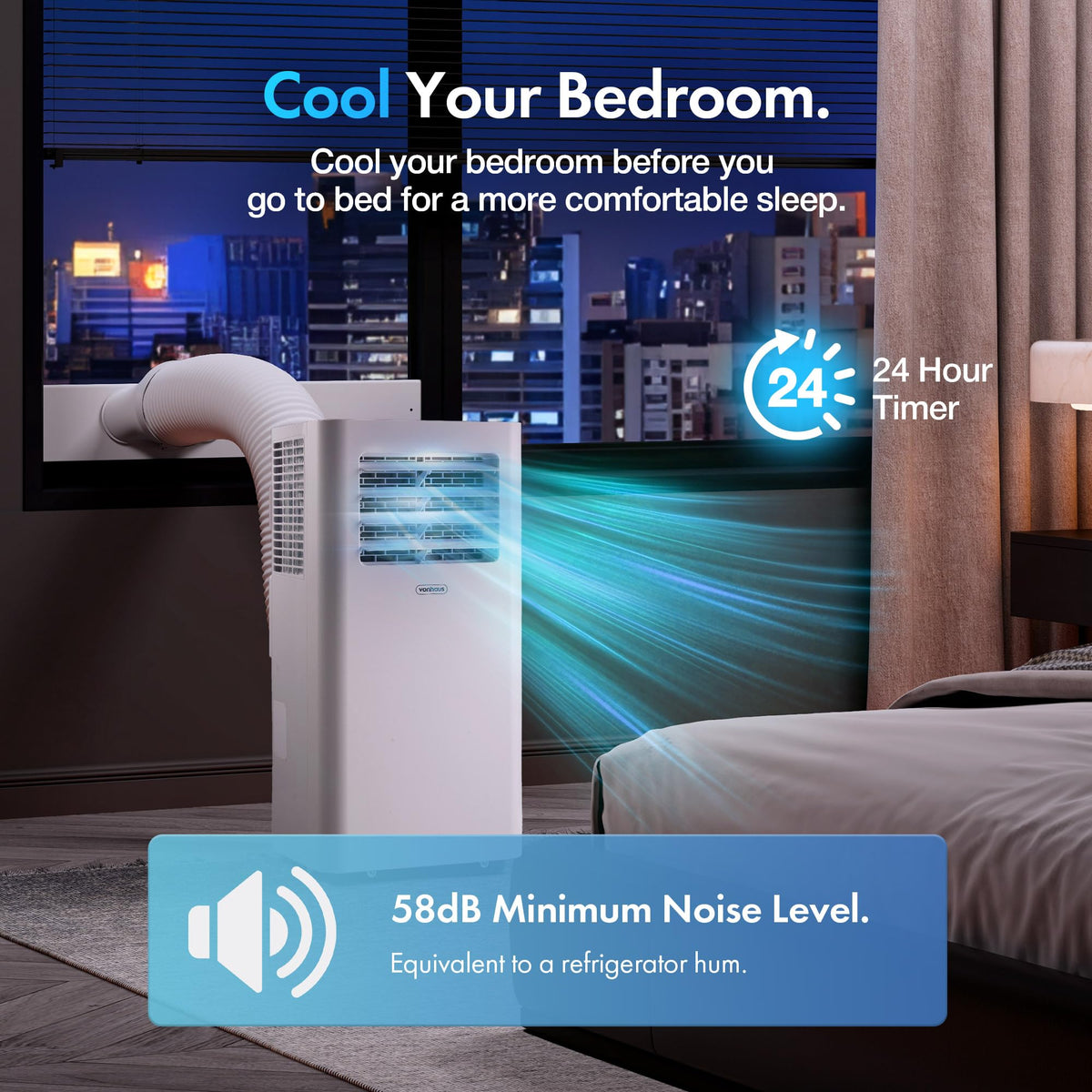 12000 BTU Smart Portable Air Conditioner with WiFi, Remote Control & 4-in-1 Modes