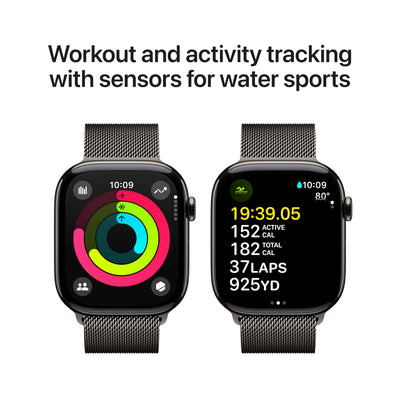 Apple Watch Series 10 GPS + Cellular 46 mm Smartwatch with Slate Titanium Case