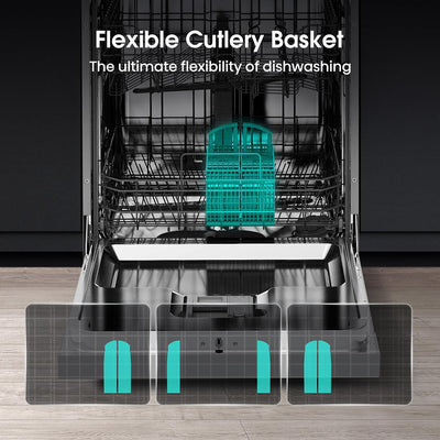 Freestanding Dishwasher 13 Place Settings 47dB 8 Programmes White