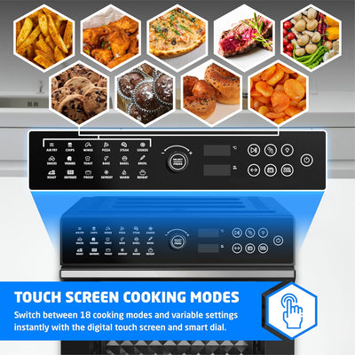 Air Fryer Oven 30L 1800W With Rotisserie 20-In-1 Dual Cook Black