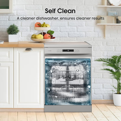 Freestanding Dishwasher 13 Place Settings 6 Programs 47dB Silver