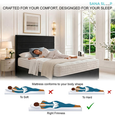5ft King Size Divan Bed Set with Orthopaedic Mattress, 2 Storage Drawers and 26-Inch Headboard, Black