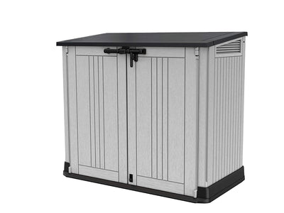 Outdoor Garden Storage Shed 880L Top And Front Opening Light Grey