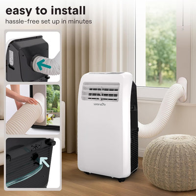 12000 BTU Portable Air Conditioner with Cooling, Fan, Dehumidifier, Remote Control & 24-Hour Timer