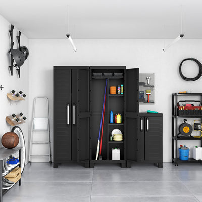 Keter Detroit Multi space Indoor Base Garage Utility Multi purpose Cabinet - Black