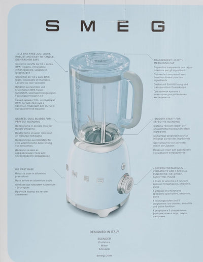 Jug Blender 800W 1.5L Stainless Steel Blade 4 Speeds Pulse White