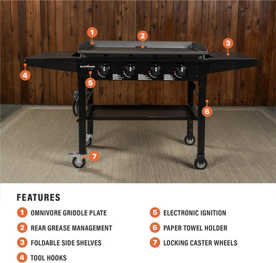 Blackstone 4 Burner Liquid Propane Outdoor Griddle Black
